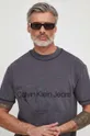 сірий Бавовняна футболка Calvin Klein Jeans