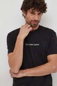 Ρούχα Βαμβακερό μπλουζάκι Calvin Klein Jeans J30J324646 μαύρο