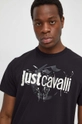 czarny Just Cavalli t-shirt bawełniany