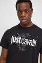 fekete Just Cavalli pamut póló