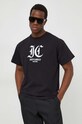 Just Cavalli t-shirt bawełniany 76OAHG00.CJ318 czarny SS24
