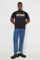 Just Cavalli t-shirt bawełniany 76OAHG12.CJ318 czarny SS24