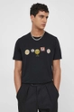 czarny PS Paul Smith t-shirt bawełniany