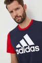 Памучна тениска adidas тъмносин IL5660