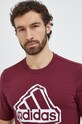adidas tricou din bumbac burgundia IM8302
