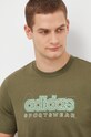 Памучна тениска adidas зелен IM8314