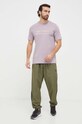 Памучна тениска adidas IM8315 виолетов SS24