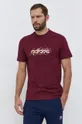 burgundské Bavlnené tričko adidas Pánsky