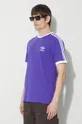 фіолетовий Бавовняна футболка adidas Originals 3-Stripes Tee