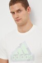 Памучна тениска adidas бежов IN6234