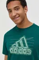 zelena Bombažna kratka majica adidas