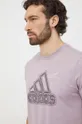 μωβ Βαμβακερό μπλουζάκι adidas Shadow Original 0