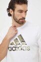 adidas t-shirt bawełniany biały IN6472
