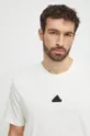 μπεζ Βαμβακερό μπλουζάκι adidas 0