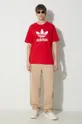 adidas Originals t-shirt bawełniany Trefoil czerwony