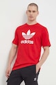 adidas Originals tricou din bumbac Trefoil rosu IR8009