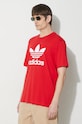 adidas Originals cotton t-shirt Trefoil red IR8009