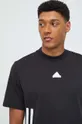чёрный Хлопковая футболка adidas