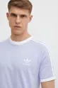 μωβ Βαμβακερό μπλουζάκι adidas Originals
