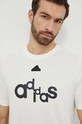 Bavlněné tričko adidas béžová IS2010
