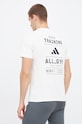 Odzież adidas Performance t-shirt treningowy IS2363 beżowy