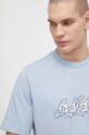 Bavlněné tričko adidas IS2867 modrá