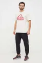 Βαμβακερό μπλουζάκι adidas Shadow Original 0 μπεζ