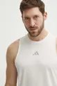 beżowy adidas Performance t-shirt treningowy HIIT