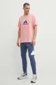Bombažna kratka majica adidas roza