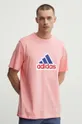 ružová Bavlnené tričko adidas