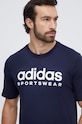 adidas tricou din bumbac IW8834 bleumarin SS24