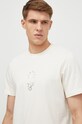 Памучна тениска adidas бежов IX4454