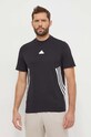 adidas t-shirt bawełniany czarny IX5196