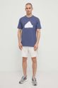 adidas t-shirt bawełniany IZ1624 niebieski SS24