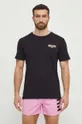 чёрный Хлопковая пляжная футболка Moschino Underwear Мужской