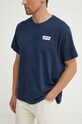 Levi's t-shirt bawełniany granatowy 16143