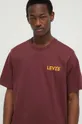 burgundské Bavlnené tričko Levi's