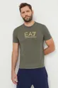 πράσινο Βαμβακερό μπλουζάκι EA7 Emporio Armani