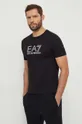 fekete EA7 Emporio Armani pamut póló