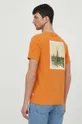 Bombažna kratka majica Lindbergh oranžna