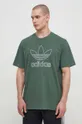 zöld adidas Originals pamut póló Trefoil Tee