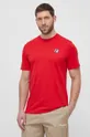 czerwony Fila t-shirt bawełniany Ledce