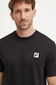 Bavlněné tričko Fila černá FAM0616