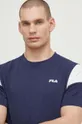mornarsko modra Bombažna kratka majica Fila Tsingoni Moški