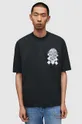 czarny AllSaints t-shirt bawełniany Grid Męski