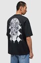 AllSaints t-shirt bawełniany Grid czarny MG089Z