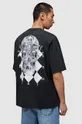 czarny AllSaints t-shirt bawełniany Grid