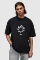 μαύρο Βαμβακερό μπλουζάκι AllSaints Halo Ανδρικά