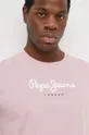 ροζ Βαμβακερό μπλουζάκι Pepe Jeans Eggo EGGO N