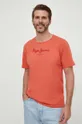 pomarańczowy Pepe Jeans t-shirt bawełniany Eggo